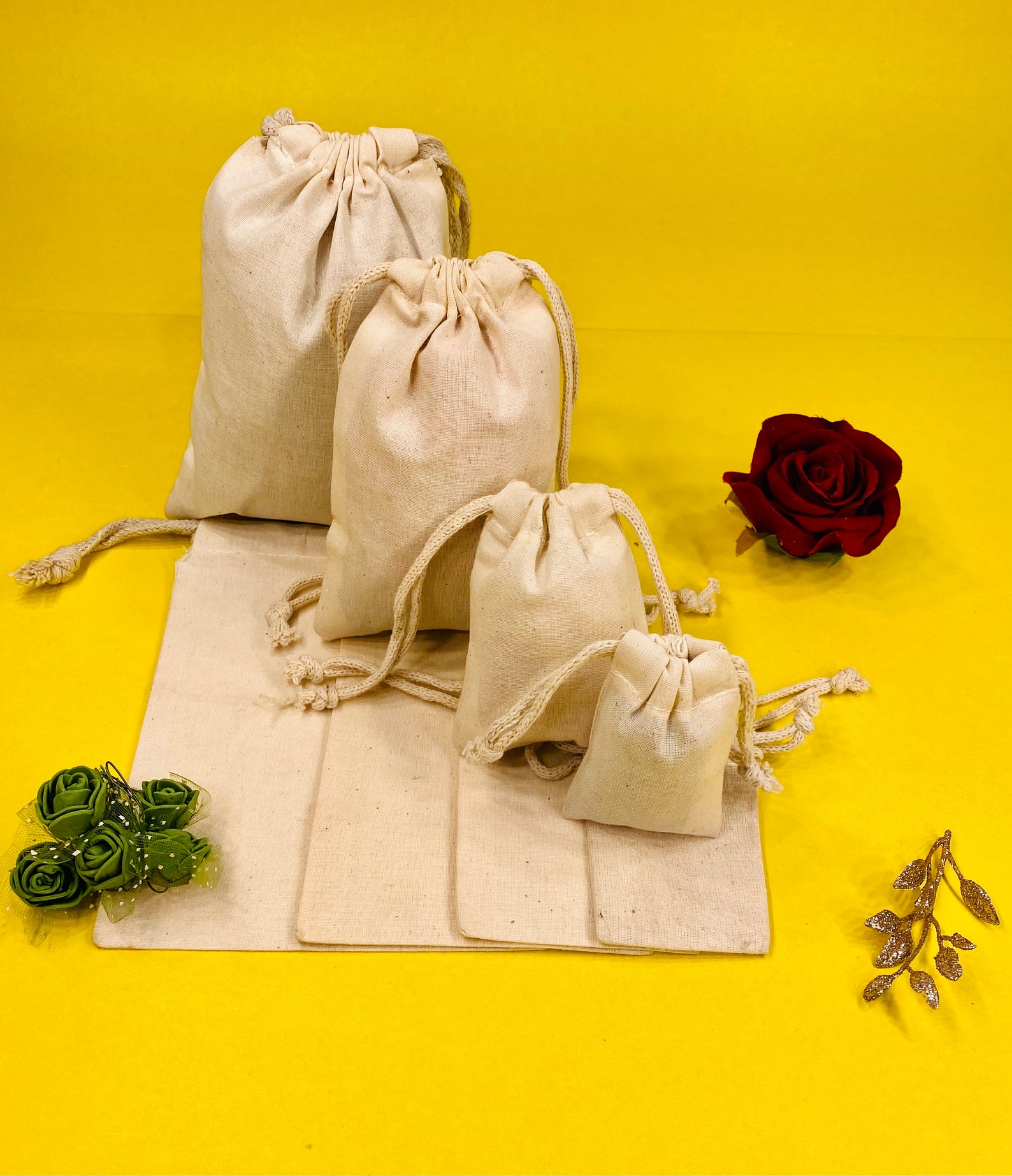 6x8 Cotton Muslin Bags. 100 Organic Cotton Double Drawstring Etsy