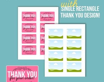 Editable Thank You Sticker Template: Floral Avery 3" x 2" Labels (Digital Download)