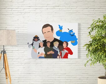Robin Williams Tribute Art: Movie Character Canvas Print (PNG Digital Download)