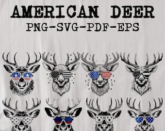 Patriotic Deer SVG: American Flag Wildlife Graphics (Digital Download)