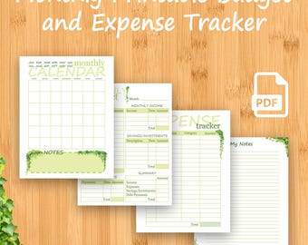 Ivy Budget Planner: Monthly Expense Tracker (PDF Template)