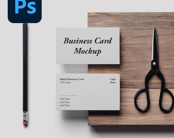 Editable Business Card Mockup: Minimalist PSD Template (Photoshop File)