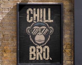 Chill Bro Monkey Graphic: Funny Design (PNG, PDF, SVG)