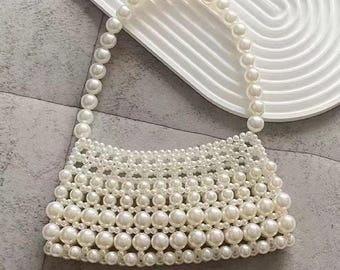 Handmade beaded shoulder bag