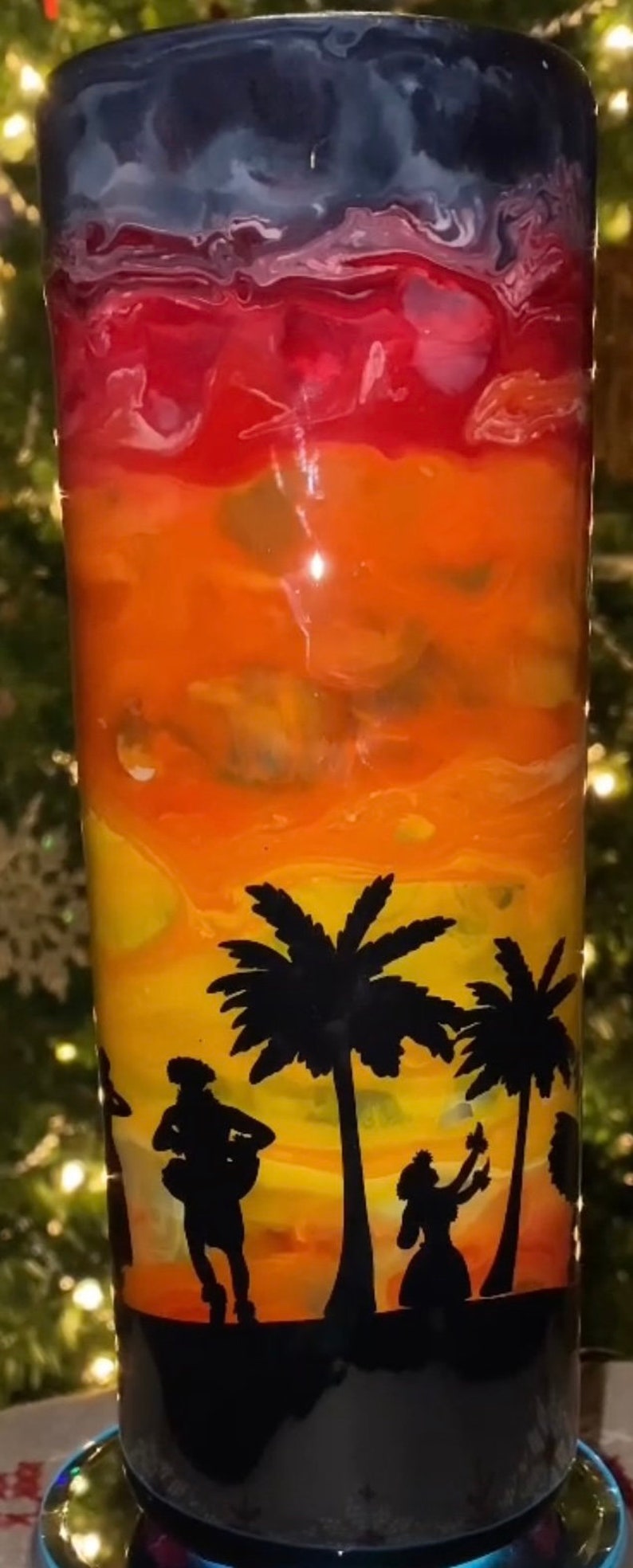 Custom Living the Aloha Tumbler Hawaiian Tumbler Stainless Steel Hawaiian Sunset Tumbler