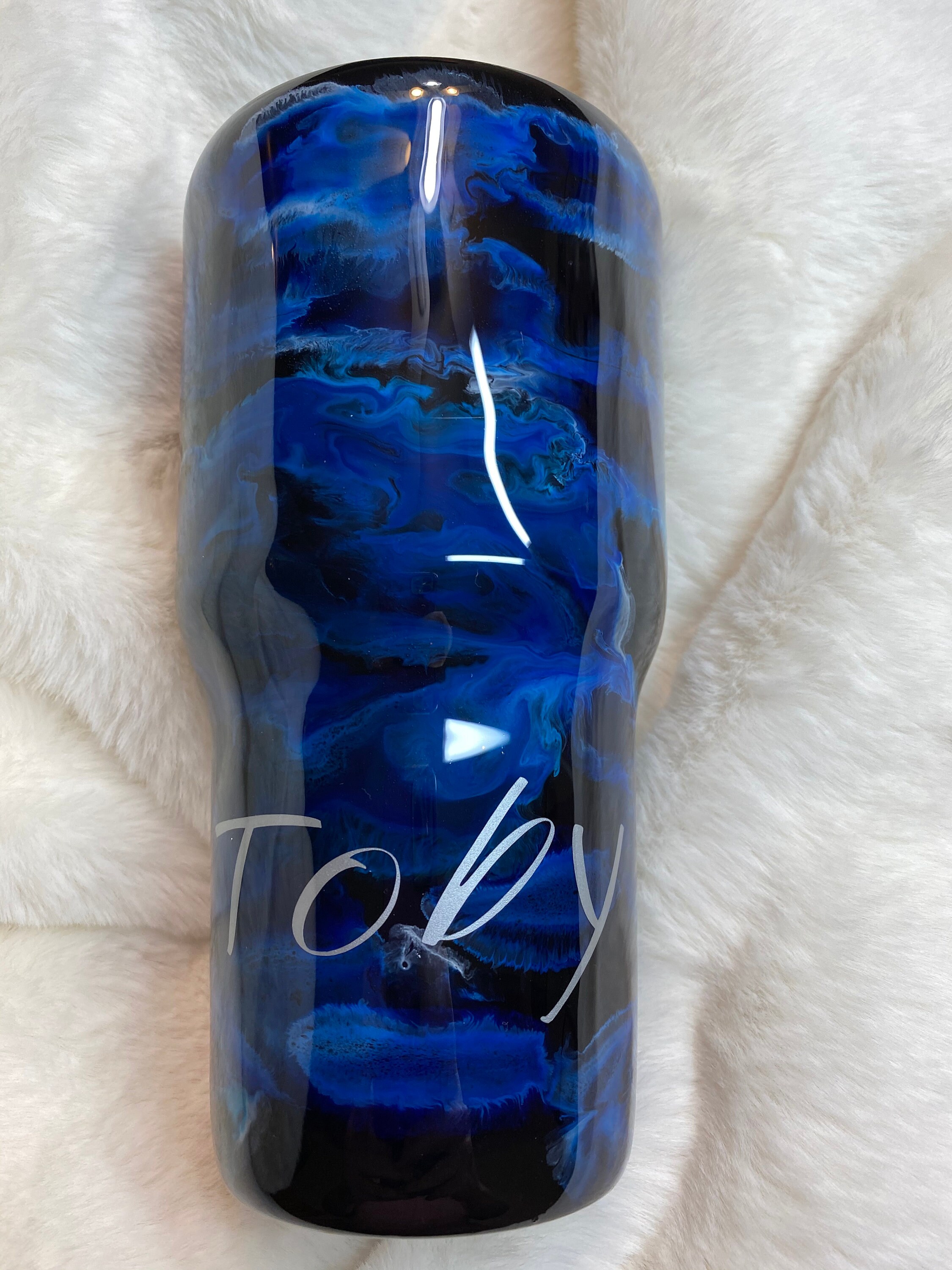 Custom Alcohol Ink Back The Blue Tumbler/ Custom Epoxy Alcohol Etsy