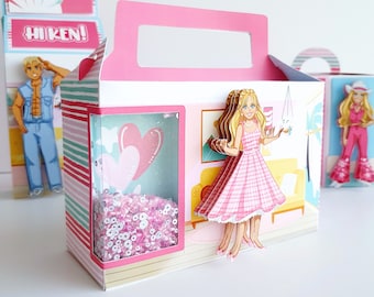 Molde cajita lunch con ventana para shaker  / Box Template