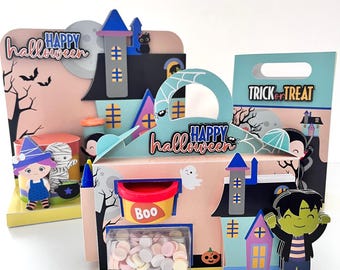 Kit moldes: Escenario golosinas, bolsita y cajita de actividades + REGALO Clipart original Halloween