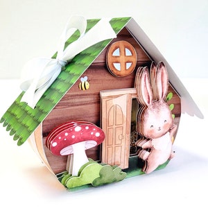 Molde cajita casa / Plantilla Box