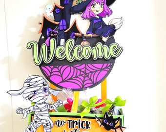 Colgante + Bolsitas Halloween diseño y Clipart para Silhouette Studio