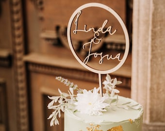 Cake topper personnalisé avec nom pour le mariage | Gâteau de mariage gâteau topper gâteau de mariage cadeau de mariage