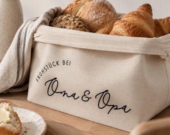 Personalized bread basket for Grandma & Grandpa | Housewarming gift | Personalized | Bread storage | Sunday breakfast | Breakfast basket