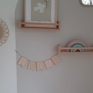 Wooden garland name personalized I wooden pennant chain letters image 3