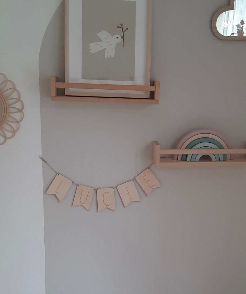 Wooden garland name personalized I wooden pennant chain letters image 3