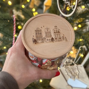 Vorratsglas Häuser, Plätzchendose, Glas Weihnachtsplätzchen, Weihnachtsgeschenk Kekse Advent
