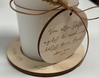 Personalized candle plate with verse | Baptism |