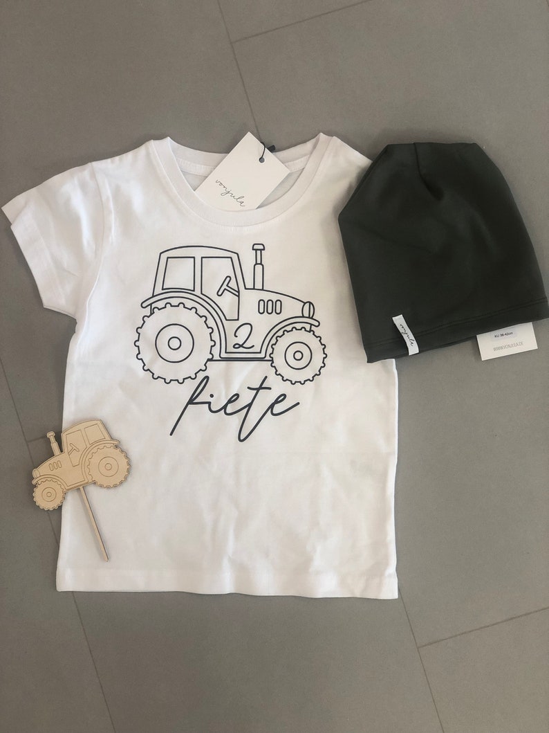 Tshirt Traktor mit Name und Zahl I Kindershirt I Geburtstag Bild 3