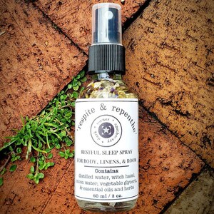 Restful Sleep Relaxing Bedtime Body, Bed & Room Spray - 2 or 4 oz. Made w/ distilled water, alcohol, vegetable glycerin, and essential oils image 7