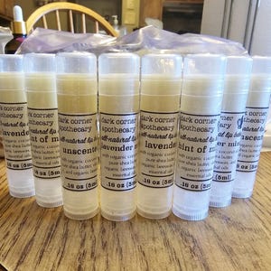 All-natural Beeswax & Shea Butter Lip Balm in a tube - Made with Organic Coconut Oil for soothing and moisturizing lips