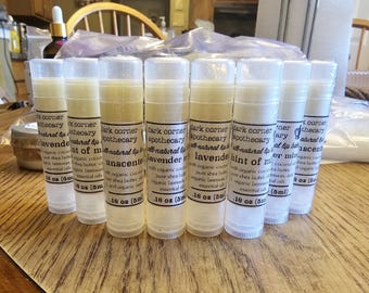 All-natural Beeswax & Shea Butter Lip Balm in a tube - Made with Organic Coconut Oil for soothing and moisturizing lips