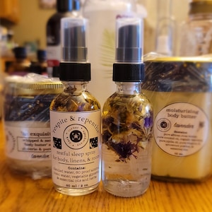 Restful Sleep Relaxing Bedtime Body, Bed & Room Spray - 2 or 4 oz. Made w/ distilled water, alcohol, vegetable glycerin, and essential oils image 1