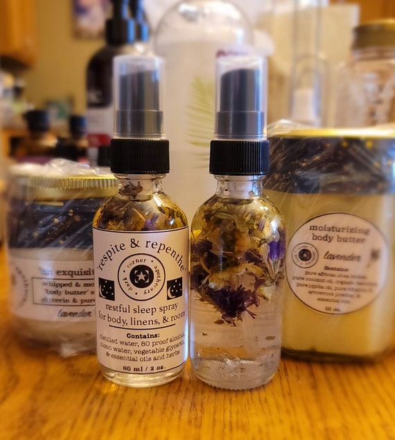 Restful Sleep Relaxing Bedtime Body, Bed & Room Spray - 2 or 4 oz. Made w/ distilled water, alcohol, vegetable glycerin, and essential oils