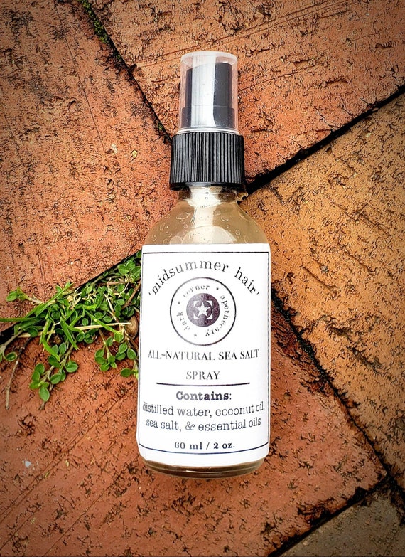 All-natural Beach Waves Sea Salt Spray, 2 oz or 4 oz. Coconut oil, distilled water, & pink himalayan salt + sea salt, your choice of scent