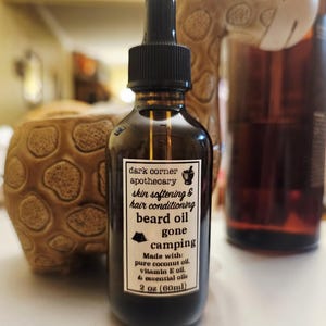 Moisturizing beard oil dropper bottle or roller ball, with sweet almond oil and vitamin E - scented or unscented. Organic & safe facial oil