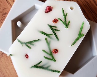 Wax Sachet Air & Clothes Freshener - scented beeswax and soy ornament with essential oils and real flowers, herbs. Hand-poured, all natural
