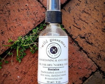 All-natural Anti-frizz Conditioning Hair Spray with Aloe and Coconut Oil, your choice of 2 oz or 4 oz (60 ml)