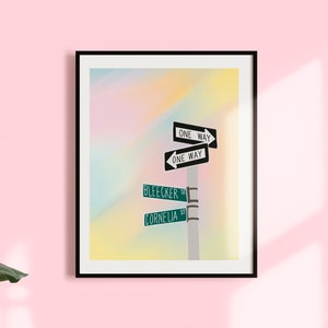 Cornelia Street Sign Wall Art / Taylor Swift Lover Album Decor / Ręcznie rysowana sztuka / Taylor Swift Digital Download / New York City Street Sign