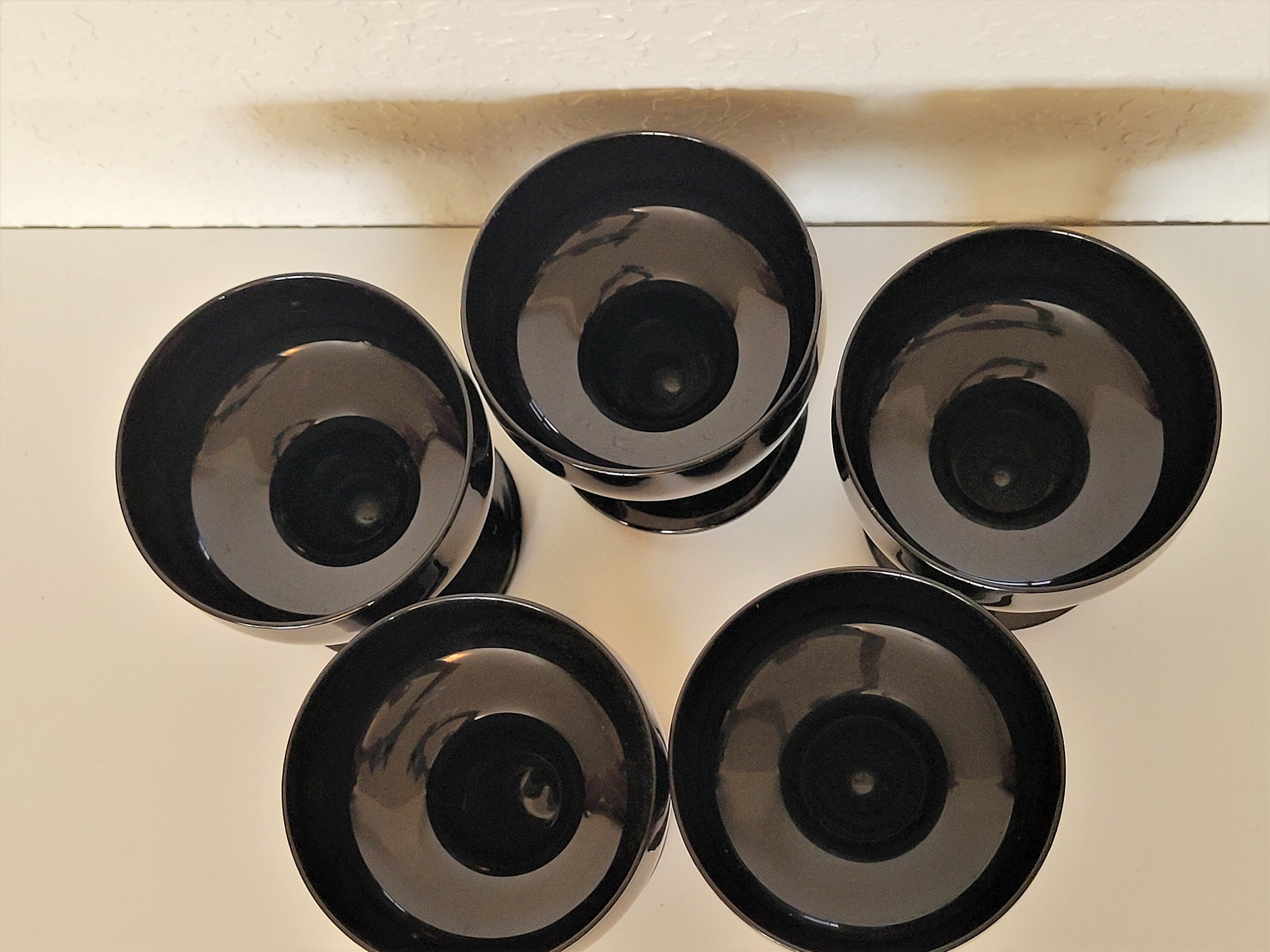 Mid Century Modern Black Crystal Glassware Goblets / 1960s Etsy