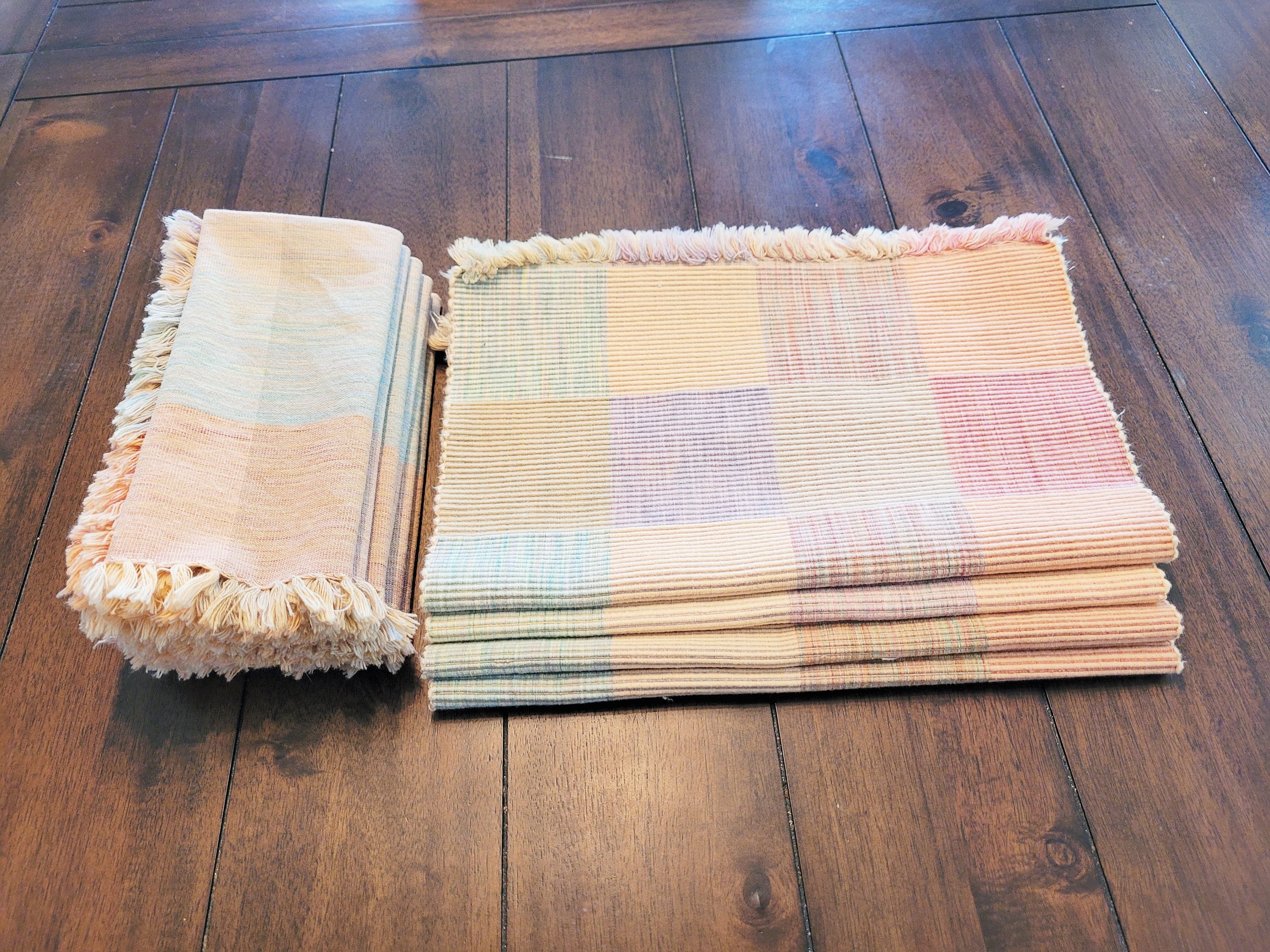 Vintage Woven Cotton Placemats 4 and Napkins 6 / 90s Etsy UK