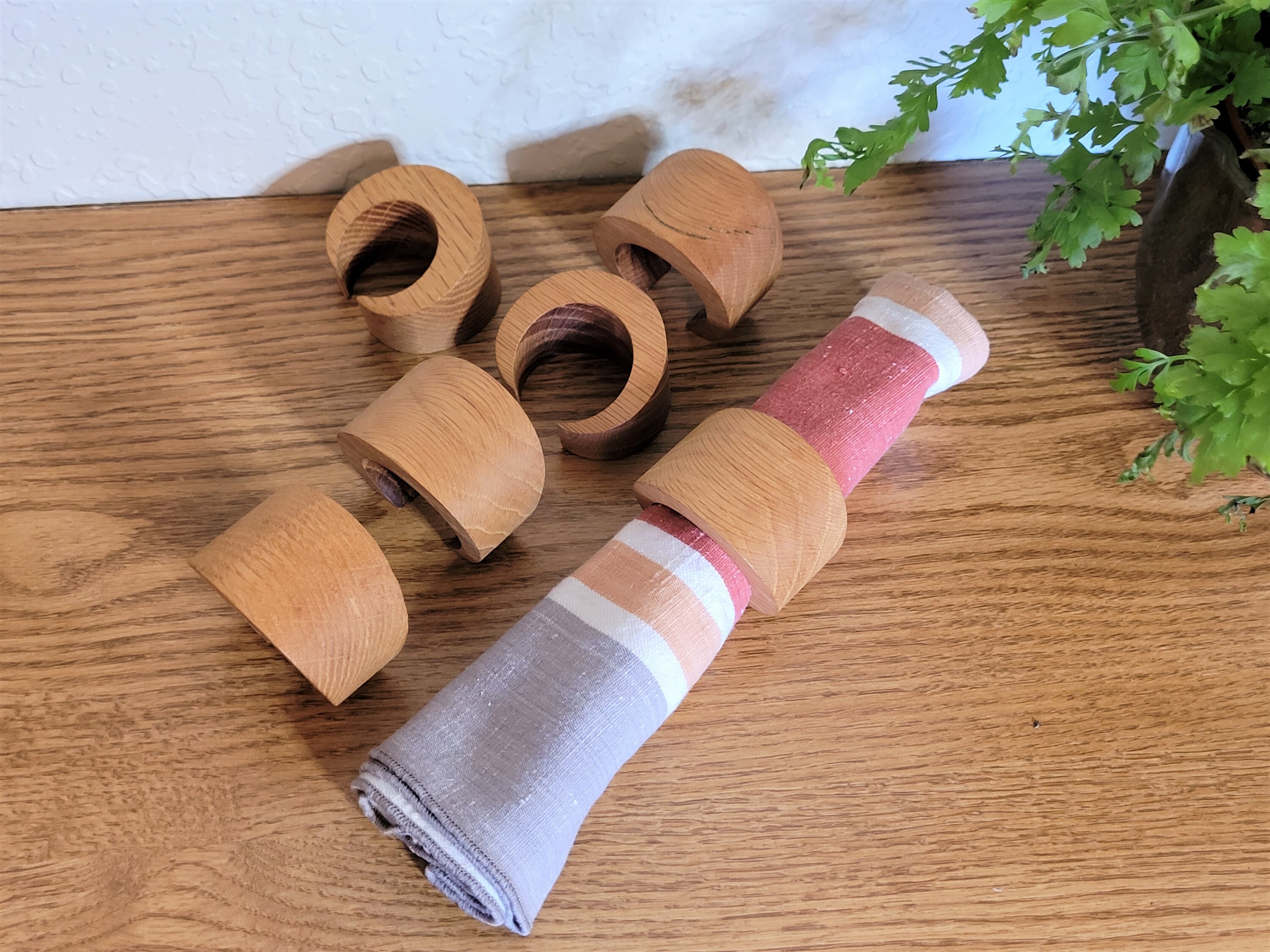 Vintage Wooden Napkin Rings / Angled Cut Wood Napkin Rings / Etsy