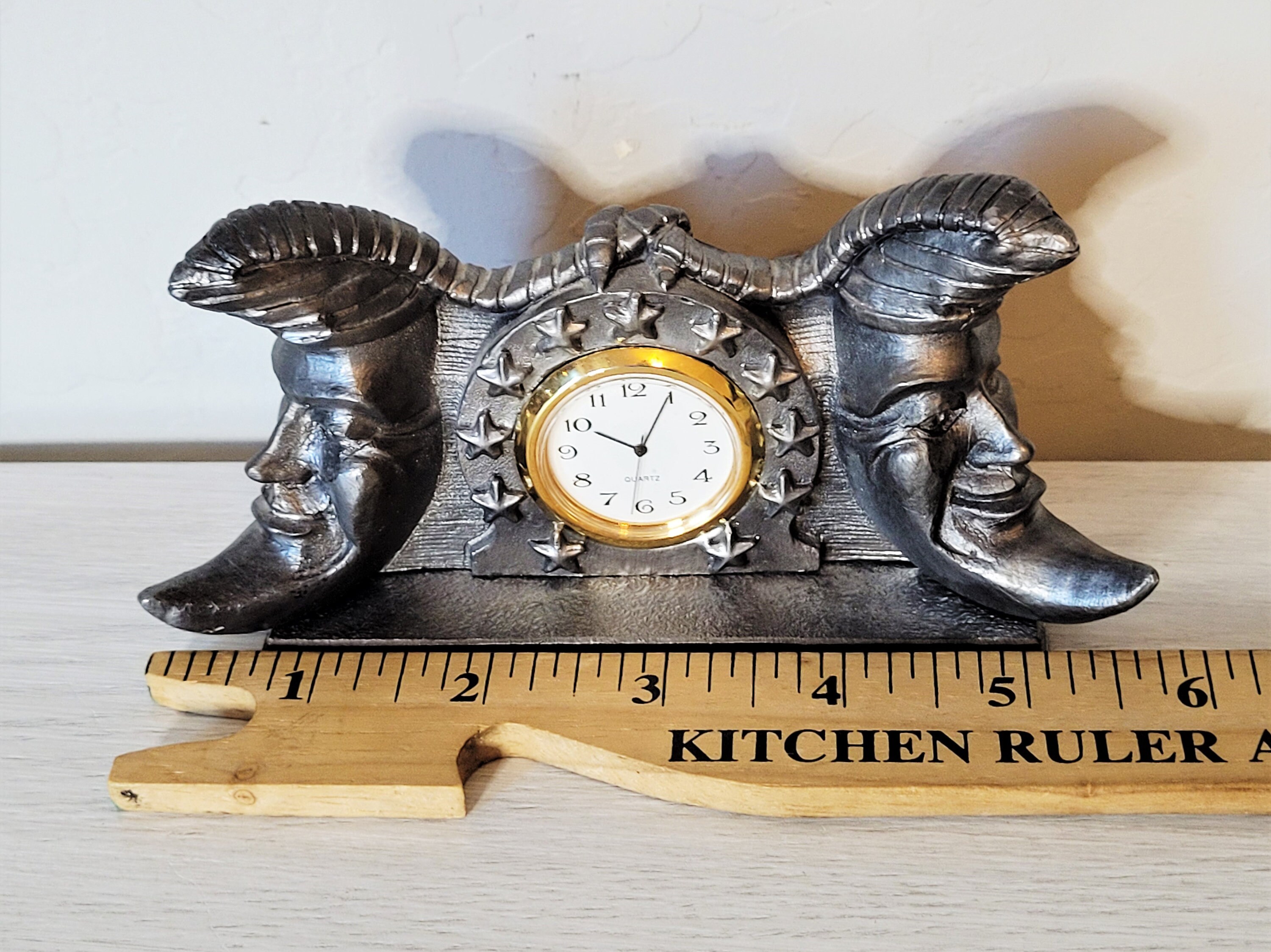 Vintage Ricker Pewter Clock 1995 Sleeping Man in the Moon / - Etsy