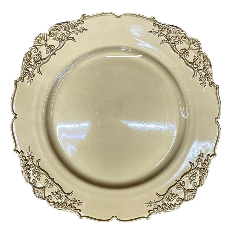 Rectangle 13 Gold Charger Plates Plastic Design Plate Etsy