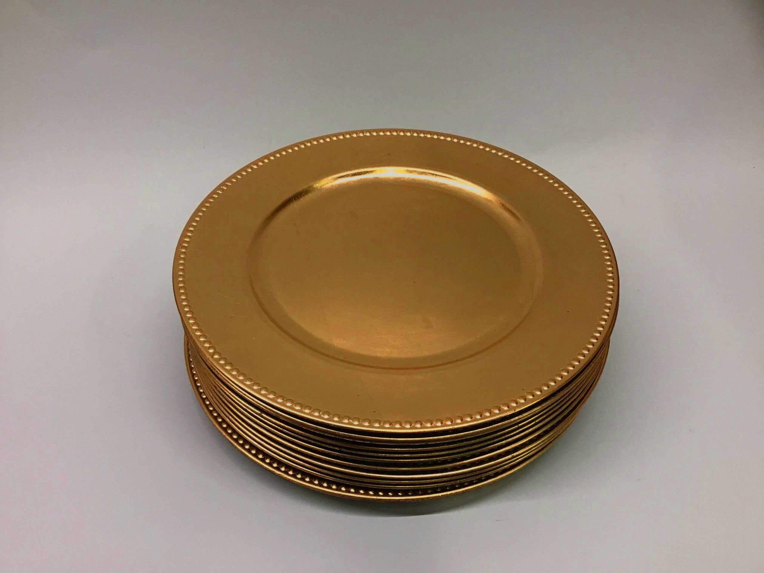 SSF Round Charger Plates Gold Beaded Dinner Chargers 13 Inch Etsy