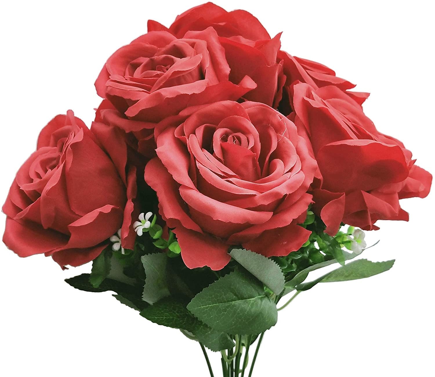 Artificial Red Rose Flower Bouquets Fake Silk Plants Decor for Etsy