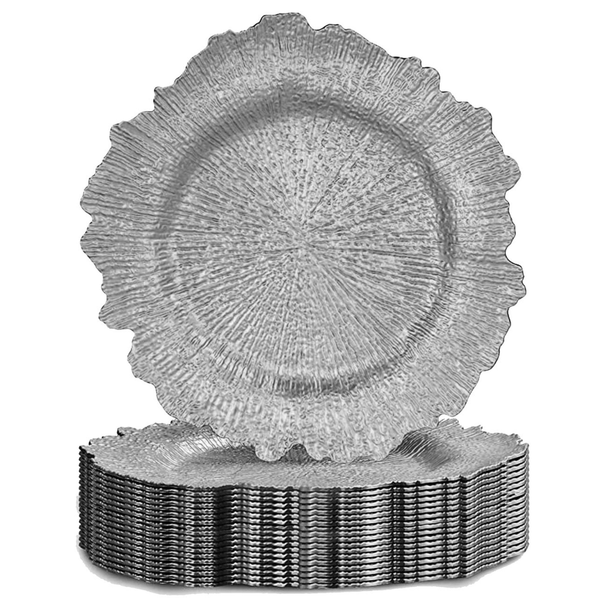 Round 13 Charger Plates, Plastic Reef Plate Chargers for Dinner Plates ...