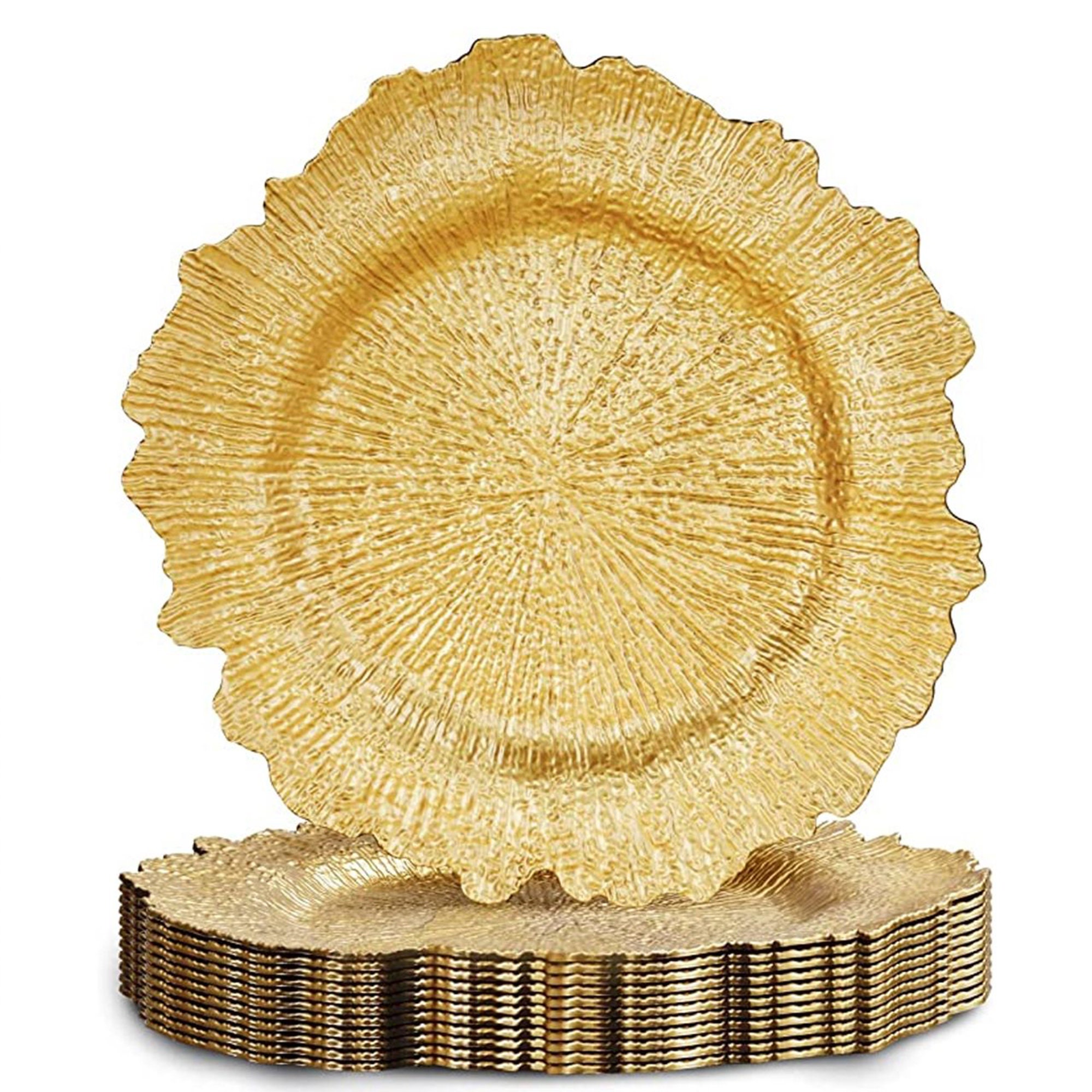 Round 13 Charger Plates, Plastic Reef Plate Chargers for Dinner Plates ...