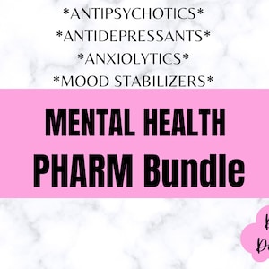 Mental Health Pharmacology Nursing Study Guide-Cheat Sheet