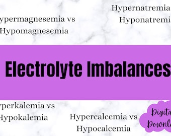 Electrolyte Imbalances Nursing Study Guide - Etsy