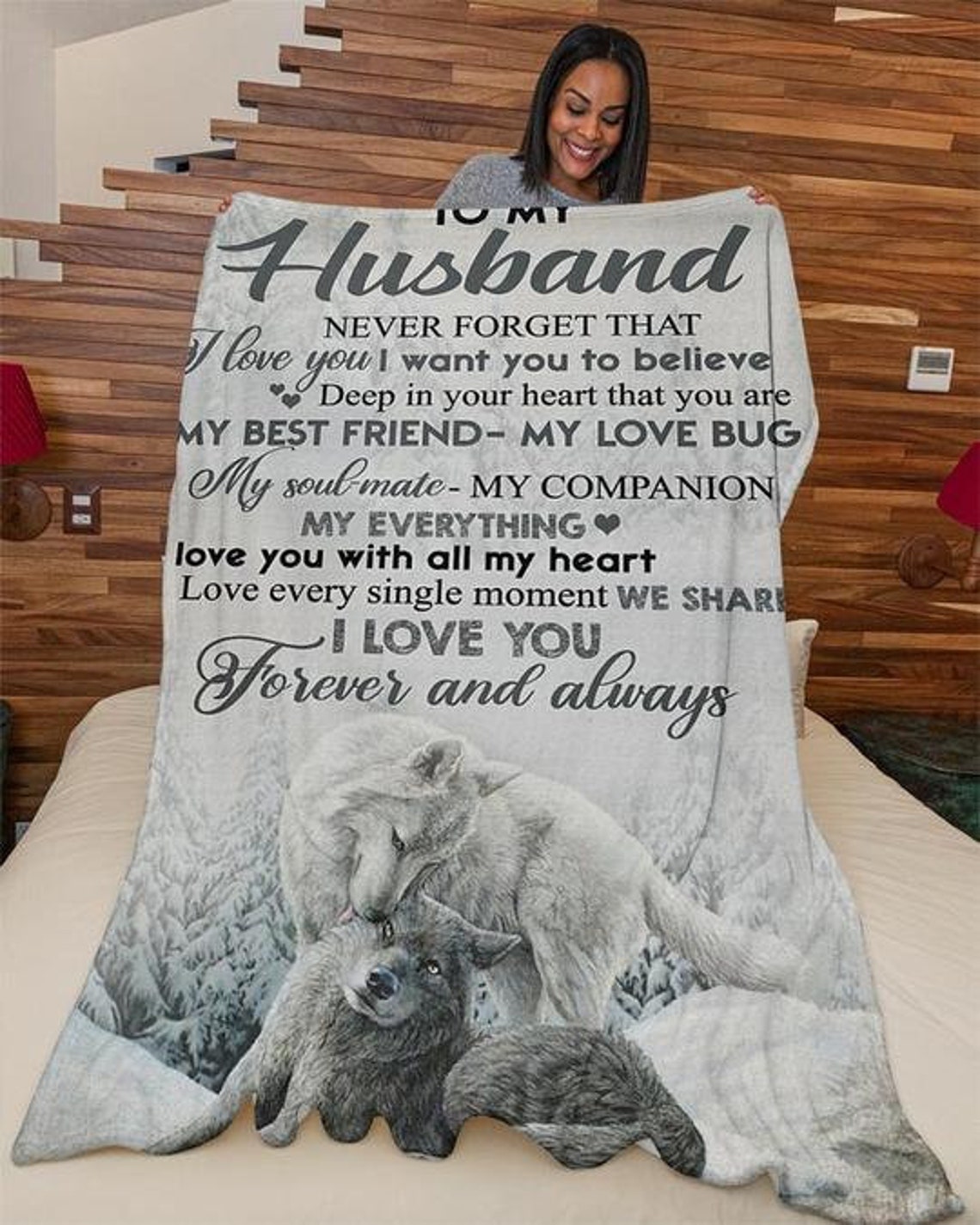 To My Husband Blanket Personalized Blanket Valentine Gift Etsy