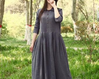 Linen Dress KARA, Cottagecore Linen Dress, Red Linen Dress, Linen Summer  Dress, Romantic Linen Dress, Maxi Linen Dress - Etsy