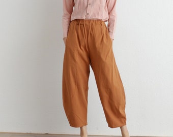 Summer Women Elastic Waist Cotton Pants Soft Casual Loose Boho Trousers Wide Leg Pant Customized Plus Size Pants Linen Spring Pant