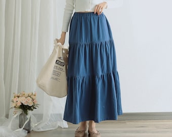 Winter/Autumn Thick Cotton Skirt Linen Skirts , I can make it in Heavier fabric