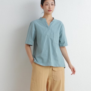 Women&#39;s Summer Cotton Tops Short Sleeves Blouse Irregular Shirt Casual Loose Kimono Customized Shirt Top Plus Size Clothes Linen Blouse