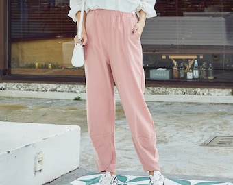 Summer Women Elastic Waist Cotton Pants Soft Casual Loose Boho Trousers Wide Leg Pant Customized Plus Size Pants Linen Spring Pant