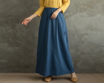 Winter Heavier Fabric Skirt Fall Skirt Warm Skirts Thicker Cotton Skirt Long Skirt Outwear Loose Skirt XS-6XL (HandMade Custom Plus Size)