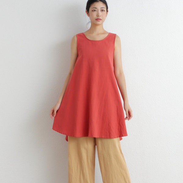 Cotton Linen Tank Top Blouse Shirt Linen Camisole Handmade Clothing For Women Top Hand Made Plus Size Clothes Linen